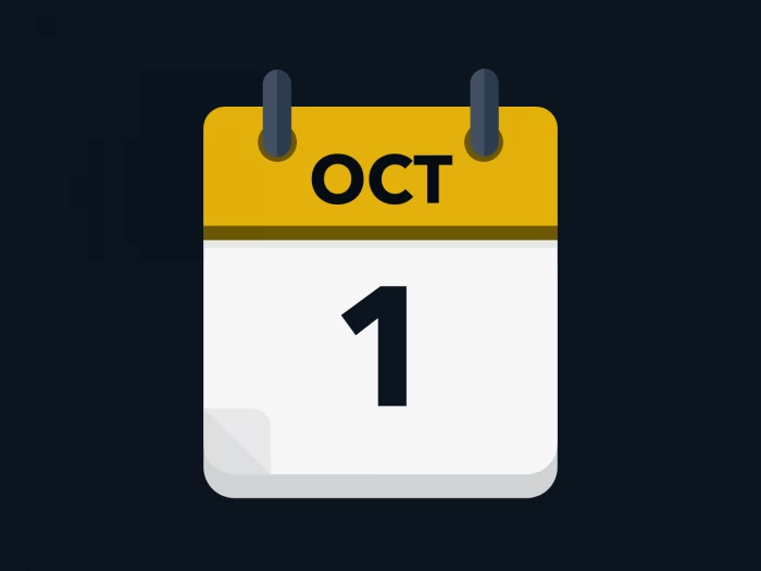 Calendar icon showing 1st October