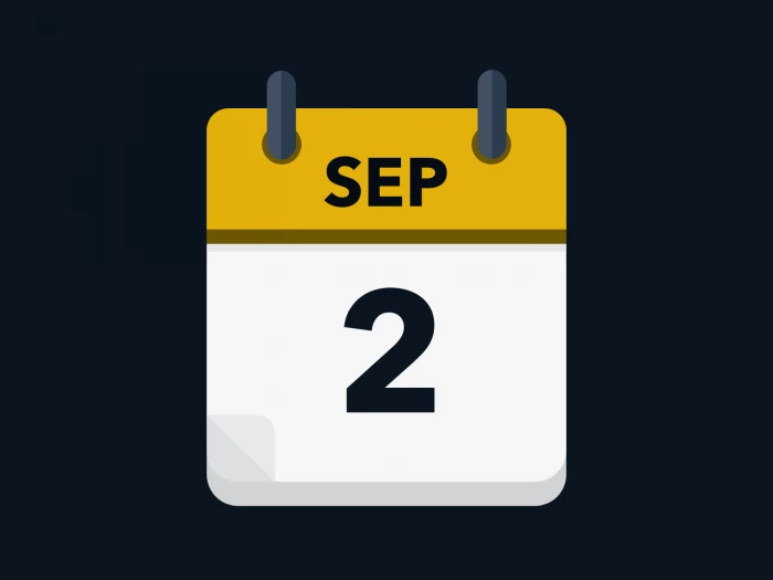 Calendar icon showing 2nd September