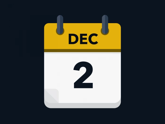 Calendar icon showing 2nd December