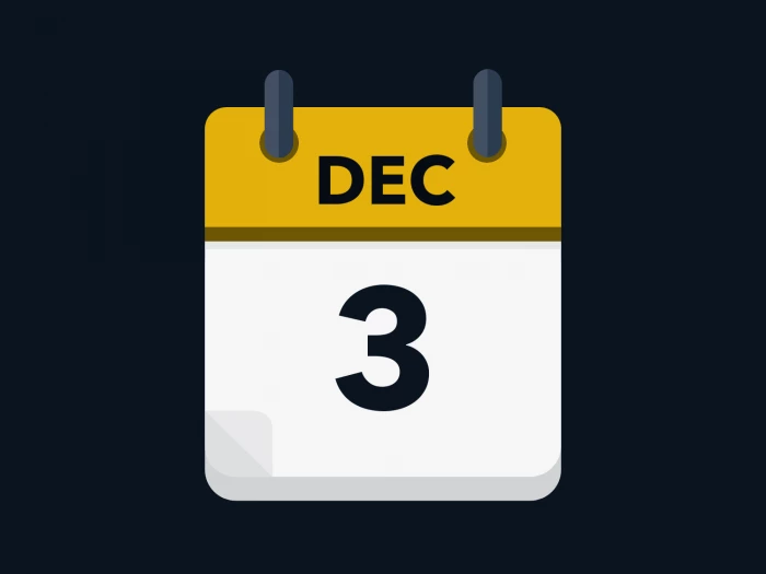 Calendar icon showing 3rd December