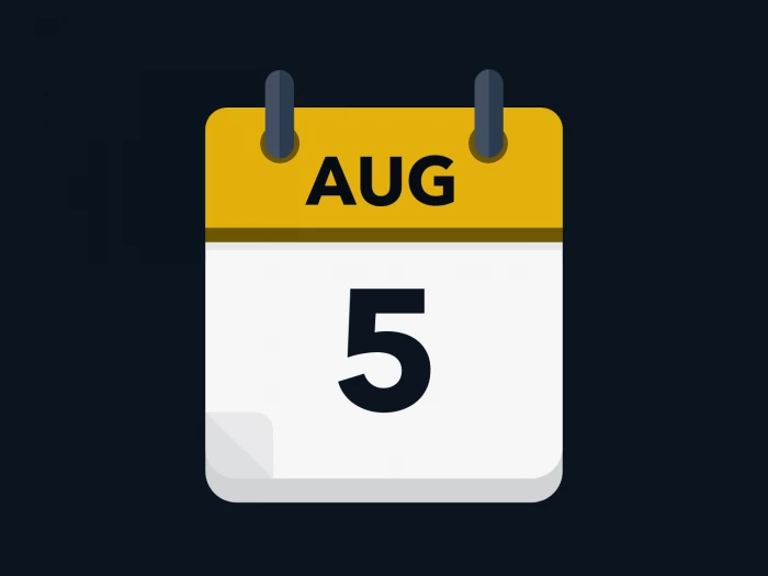 Calendar icon showing 5th August