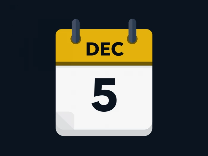 Calendar icon showing 5th December