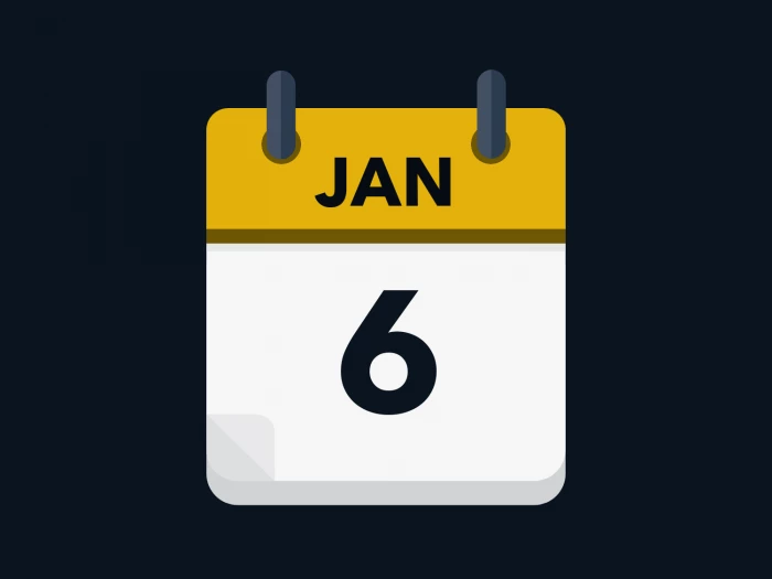 Calendar icon showing 6th January