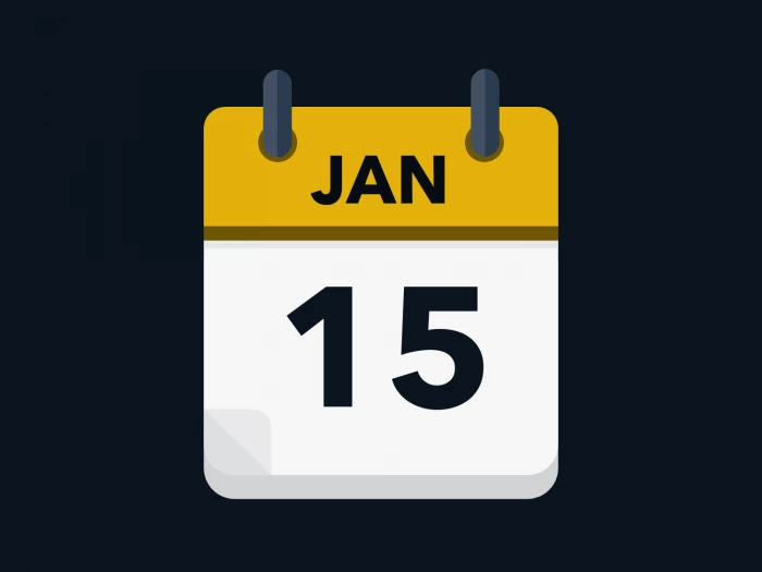 Calendar icon showing 15th January