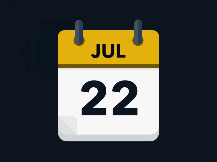 Calendar icon showing 22nd July