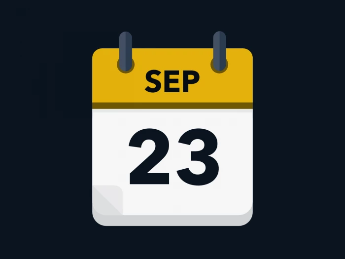 Calendar icon showing 23rd September