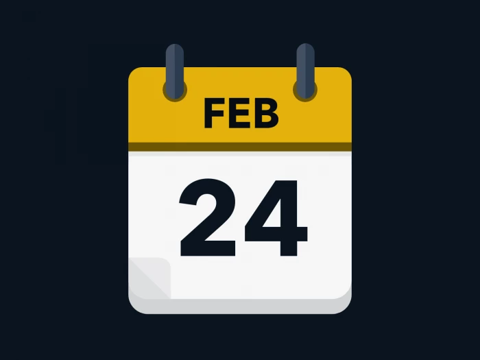 Calendar icon showing 24th February