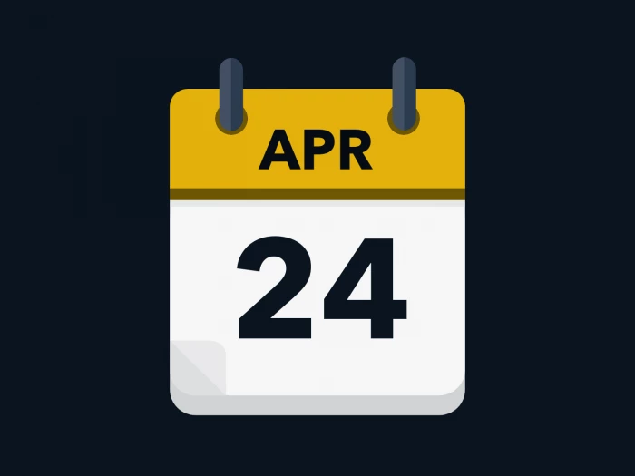 Calendar icon showing 24th April