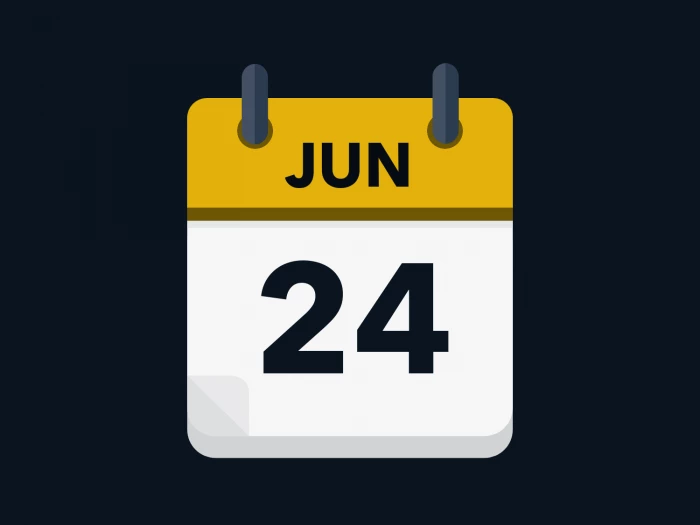 Calendar icon showing 24th June