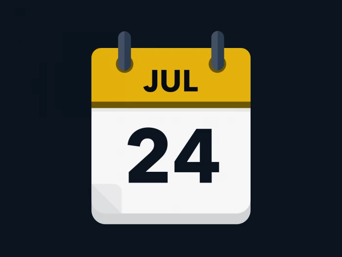 Calendar icon showing 24th July