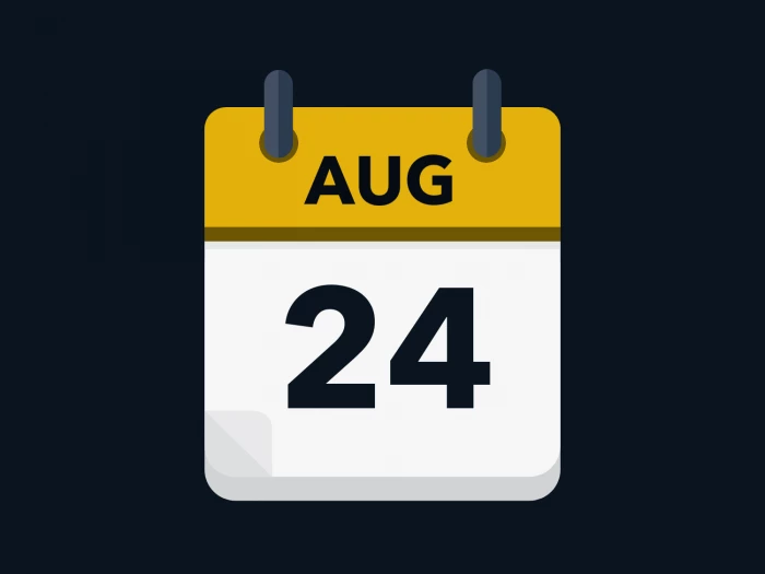 Calendar icon showing 24th August