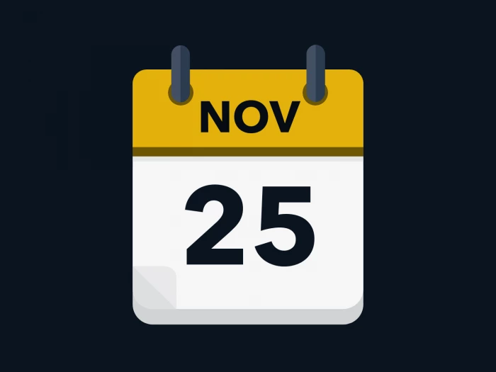 Calendar icon showing 25th November