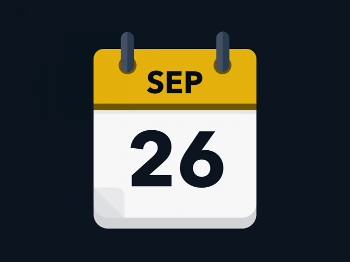 Calendar icon showing 26th September