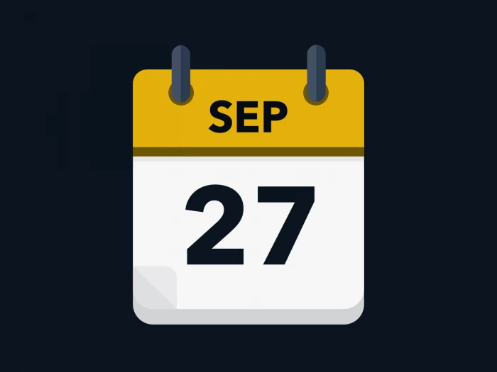 Calendar icon showing 27th September