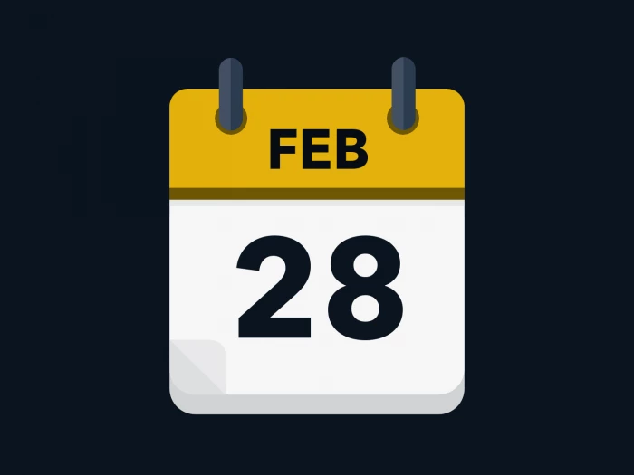 Calendar icon showing 28th February
