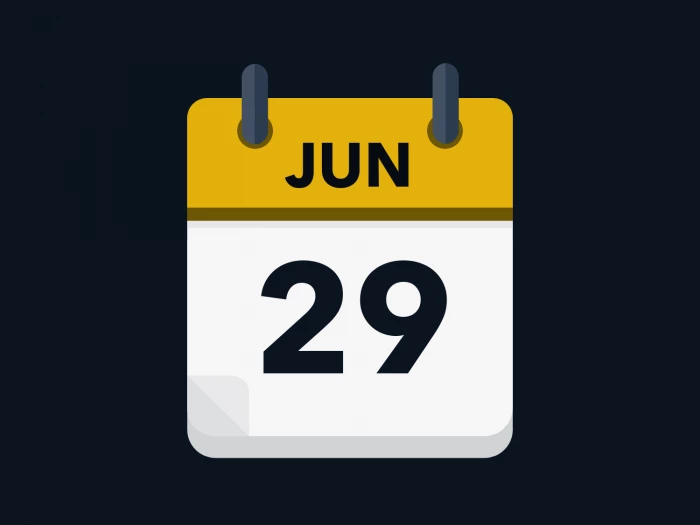 Calendar icon showing 29th June
