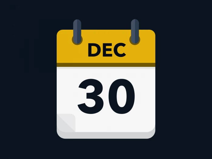Calendar icon showing 30th December